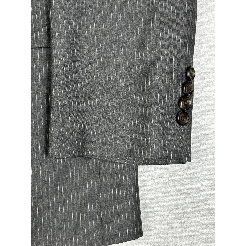 Ralph Ralph‎ Lauren Suit Jacket Mens 46R Gray Pinstripe 100% Wool Dillards 2B